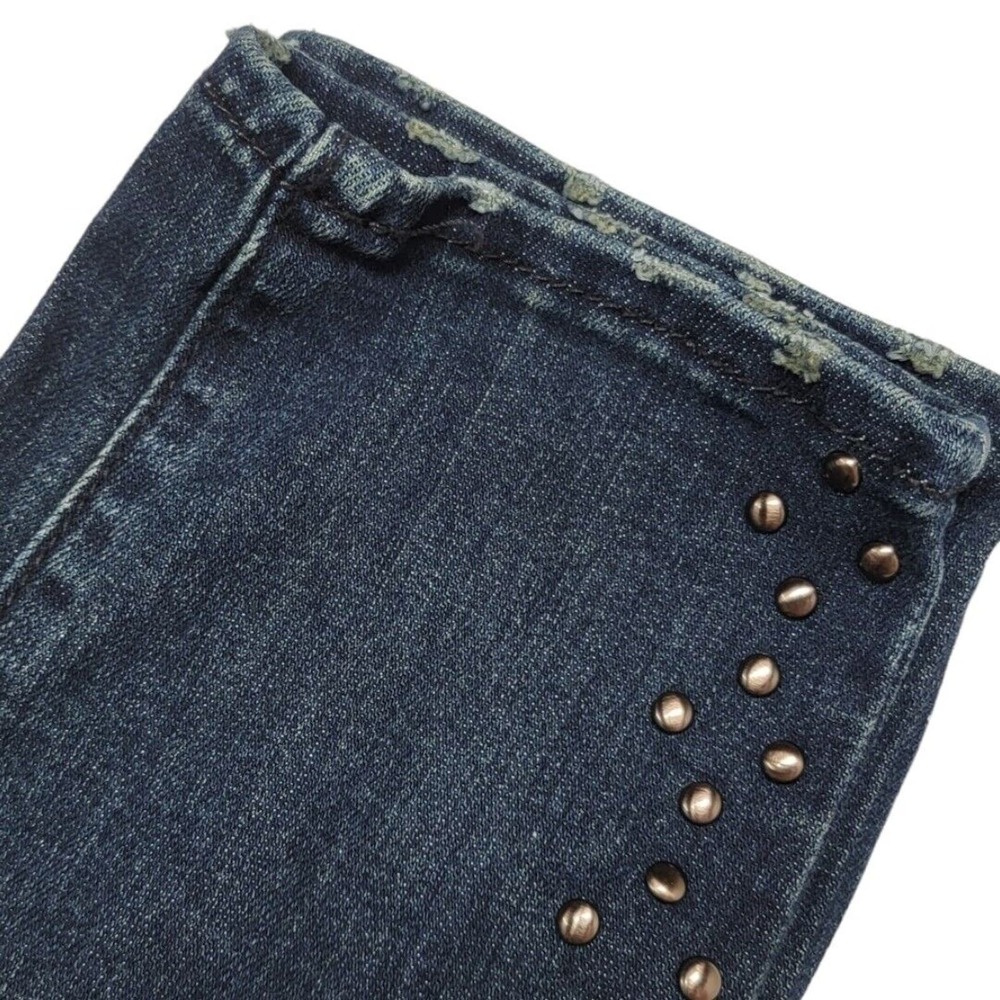Seven7 Women's Metal Studded Mid-Rise Ankle Skinny Jeans Denim Blue Size 8 - Picture 4 of 10